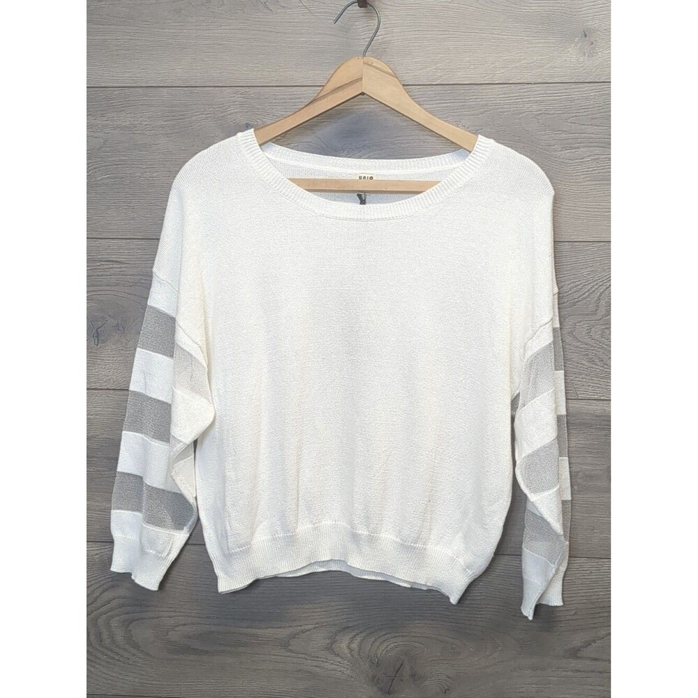 Uniq Long Sleeve Sweater Top With Sheer Sleeves Women's Size Small